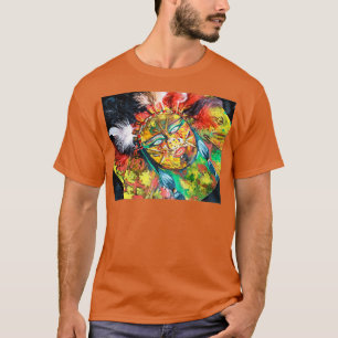T-shirt Peinture sur médias mixtes de style amérindien