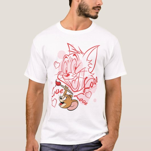 T-shirt Peinture Tom & Jerry Valentine (Devant)