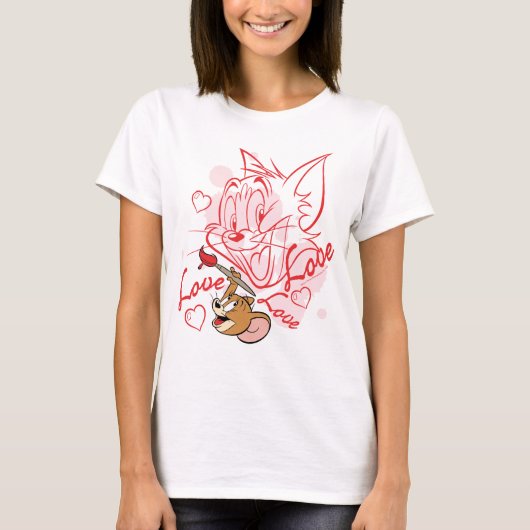 T-shirt Peinture Tom & Jerry Valentine (Devant)