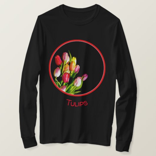 T-shirt Peinture tulipe - Art floral original (Design devant)