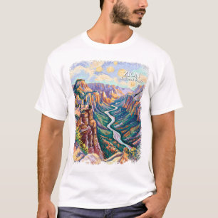 T-shirt Peinture vibrante de la rivière du canyon du parc