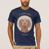 T-shirt Peinture Vizsla - Joli art original chien (Devant)