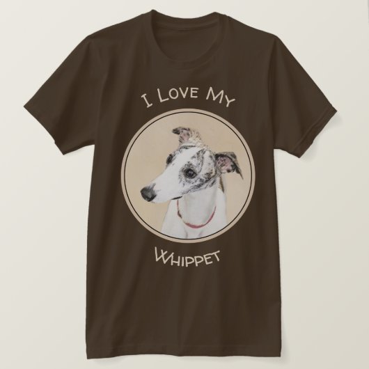 T-shirt Peinture Whippet - Jolie art original chien (Design devant)