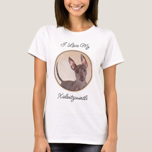 T-shirt Peinture Xoloitzcuintli - Cute Original Chien Art (Devant)