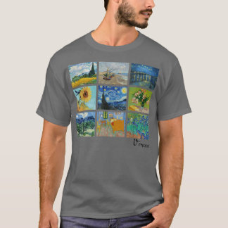 T-shirt Peintures Van Gogh célèbres tournesols Starry Nuit