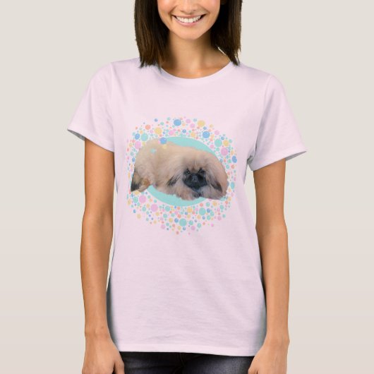 T-shirt Pekingese Bubble Happy (Devant)