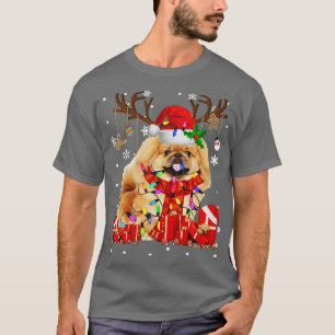 T-shirt Pekingese Dog Reindee Noël lumières heureux Holi