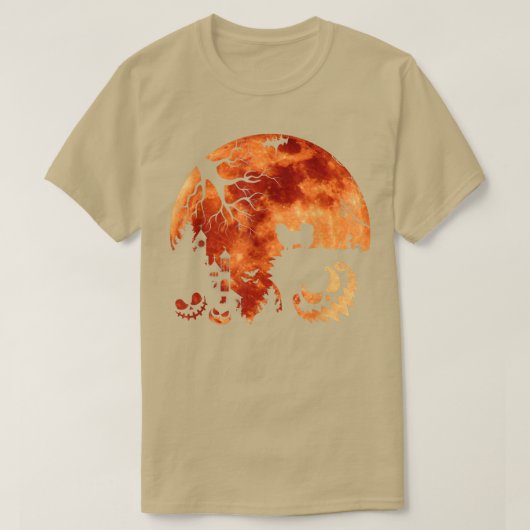 T-shirt Pekingese Et Lune Halloween Costume Citrouille Chi (Design devant)