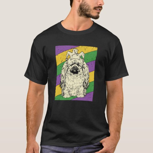 T-shirt Pekingese Jester Mardi Gras Dog Mom or Dad (Devant)