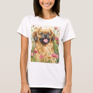 T-shirt Pekingese Mom Tee – Aquarelle