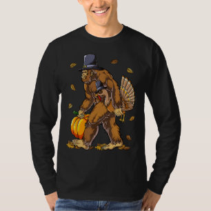 T-shirt Pèlerin de Bigfoot Turquie Citrouille de Thanksgiv