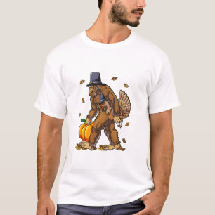 T-shirt Pèlerin de Bigfoot Turquie Citrouille de Thanksgiv