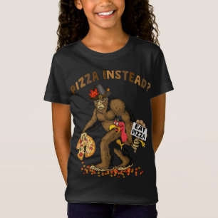 T-Shirt Pèlerin de Bigfoot Turquie Citrouille manger Pizza