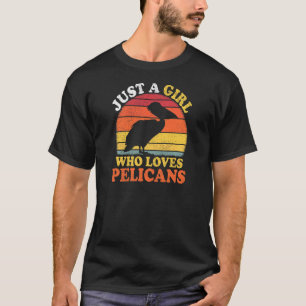 T-shirt Pélican Bird Vintage Juste Une Fille Qui Aime Péli