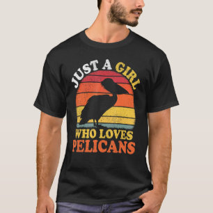 T-shirt Pélican Bird Vintage Juste Une Fille Qui Aime Péli
