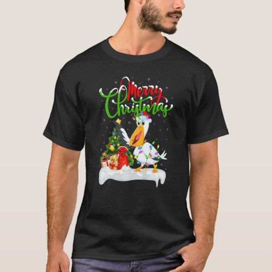 T-shirt Pelican Bird  Xmas Decorations Santa Pelican Chris (Devant)