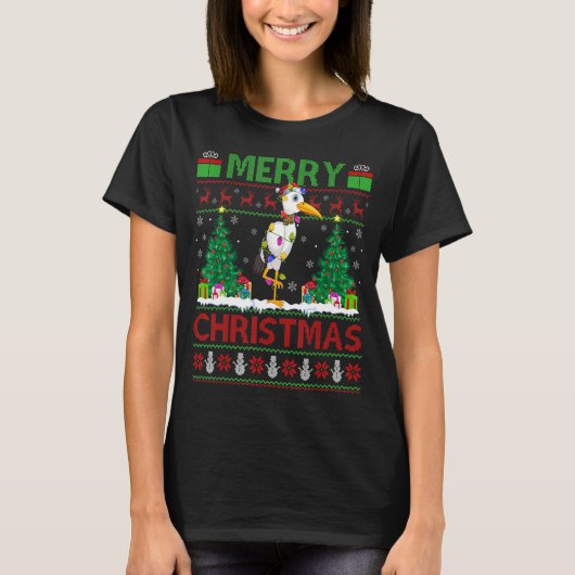 T-shirt Pelican Bird   Xmas Tree Ugly Santa Pelican Christ (Devant)