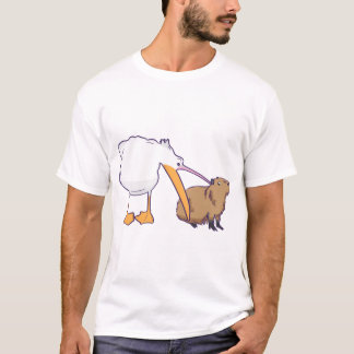 T-shirt Pelican essaie de manger Capybara Funny Cute Kawai