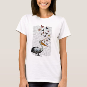 T-shirt Pélican et papillons