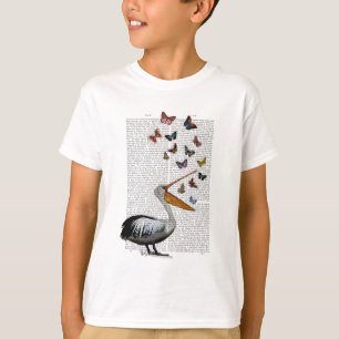 T-shirt Pélican et papillons