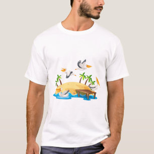 T-shirt Pélican sur l'île