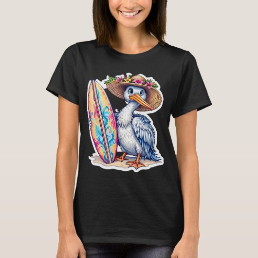 T-shirt pélican surfeur (Devant)