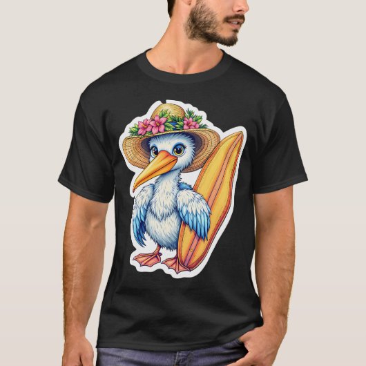 T-shirt pélican surfeur (Devant)