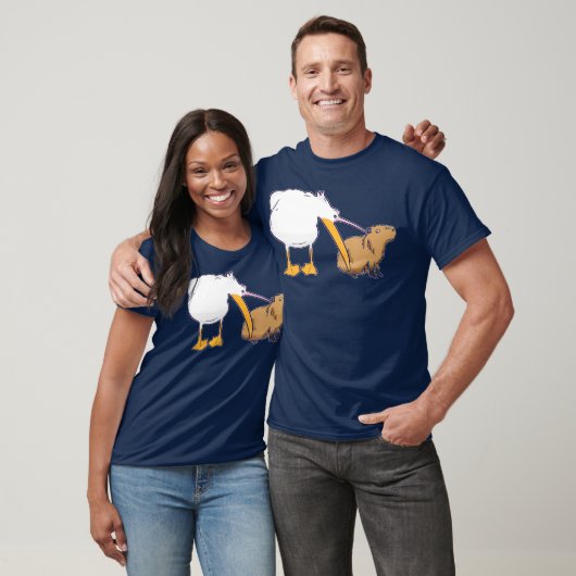 T-shirt Pelican Tries to Eat Capybara Funny Cute Kawaii (Unisexe)