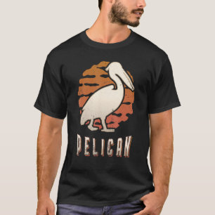 T-shirt Pélican Vintage Rétro Classique Animal Soleil Couc