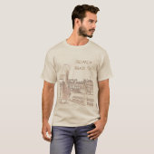 T-Shirt - Pelicans op Pier met Locatie (Voorkant volledig)