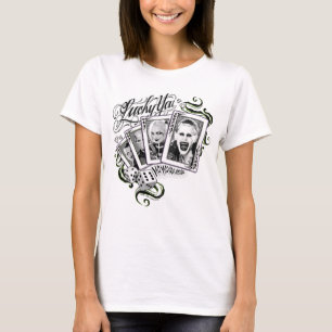 T-shirt Peloton de suicide "chanceux vous" cartes de jeu
