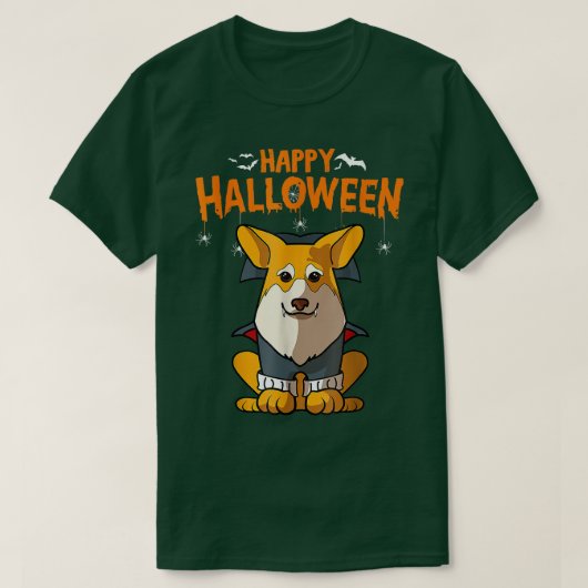 T-shirt Pembroke Corgi Chien Costume d'Halloween Vampire D (Design devant)