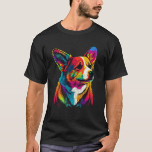 T-shirt Pembroke Welsh Corgi Aquarelle Colorée Pop Tie D