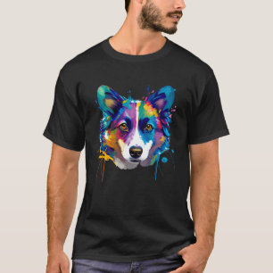 T-shirt Pembroke Welsh Corgi aquarelle pour hommes femmes