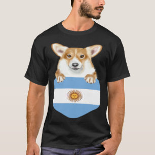 T-shirt Pembroke Welsh Corgi Chien Drapeau Argentine Dans