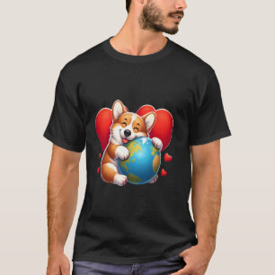 T-shirt Pembroke Welsh Corgi Chien Jour de la Terre Câlin 