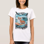 T-shirt Pembroke Welsh Corgi Surfer Sur Le Rider Wave (Devant)
