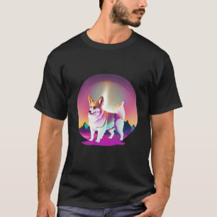 T-shirt Pembroke Welsh Corgi Synthwave 80s Retrowave Esthé