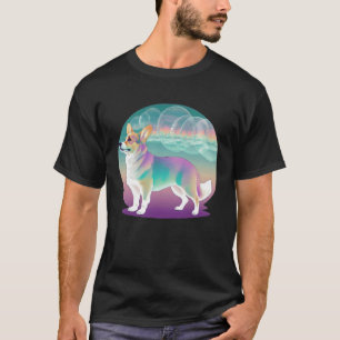 T-shirt Pembroke Welsh Corgi Vaporwave Rétroonde Esthétiqu