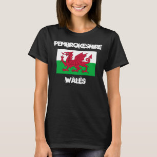 T-shirt Pembrokeshire, Pays de Galles avec drapeau gallois