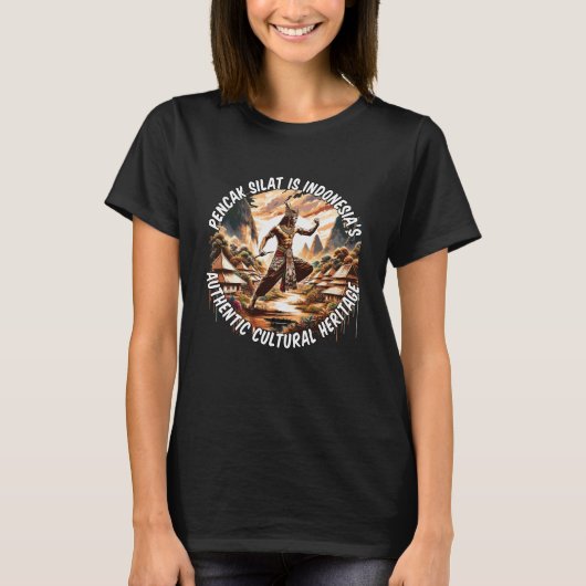 T-shirt Pencak Silat Indonésie Femmes Noires (Devant)