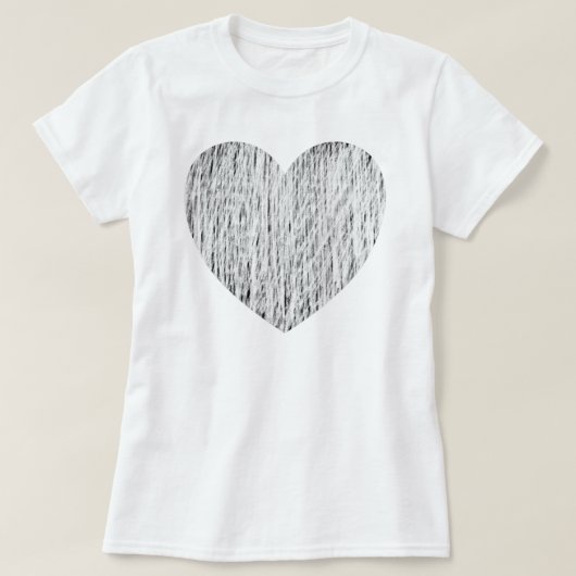 T-shirt Pencé dans - Blanc sur noir (Design devant)