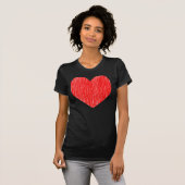 T-shirt Pencé dans - Rouge (Devant entier)