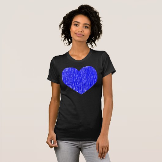 T-shirt Pencé en - Bleu (Devant entier)