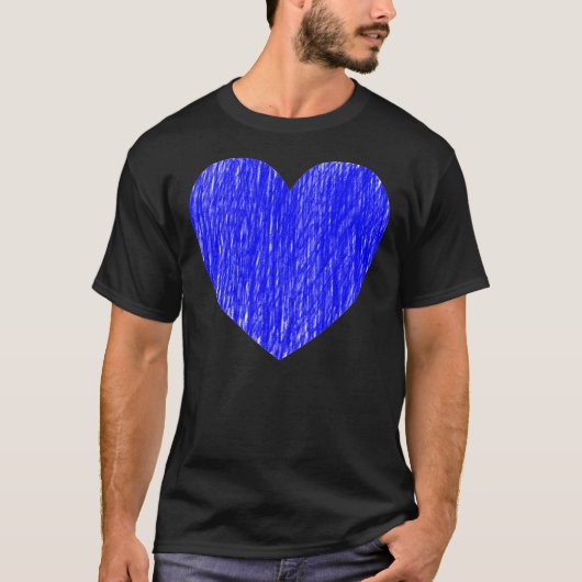 T-shirt Pencé en - Bleu (Devant)