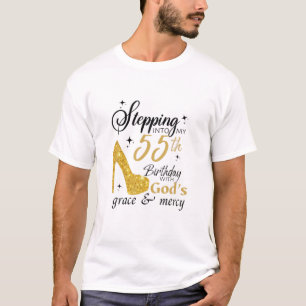 T-shirt Pénétrer Dans Mon 55E Anniversaire Avec Les Grâces