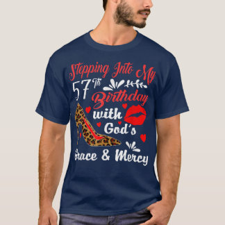 T-shirt Pénétrer Dans Mon 57E Anniversaire Avec Dieux Grac