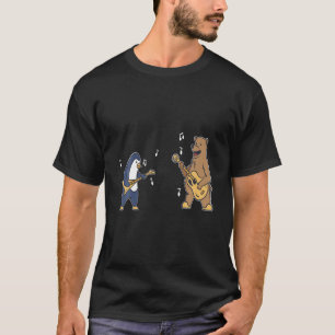 T-shirt Penguin And Bear Play Guitar, Music Instrument, Pl