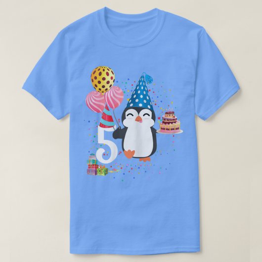 T-shirt Penguin Anniversaire 5 Anniversaire Penguin 5e Ann (Design devant)