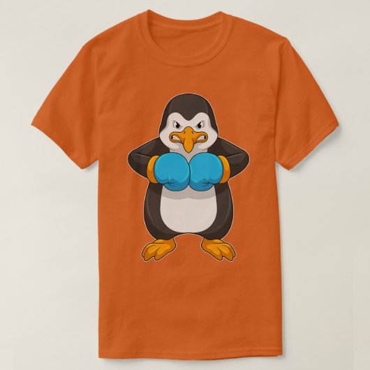 T-shirt Penguin at Boxing with Boxing Gloves (Design devant)